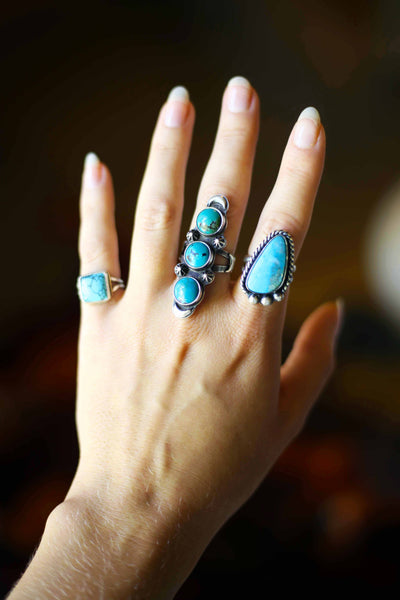 Turquoise Tri Stone Ring
